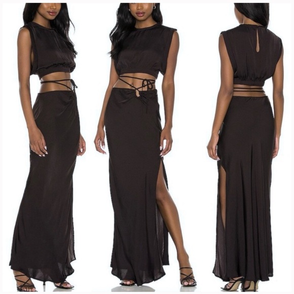 NWOT. Free People Remi satin maxi skirt - Picture 2 of 5